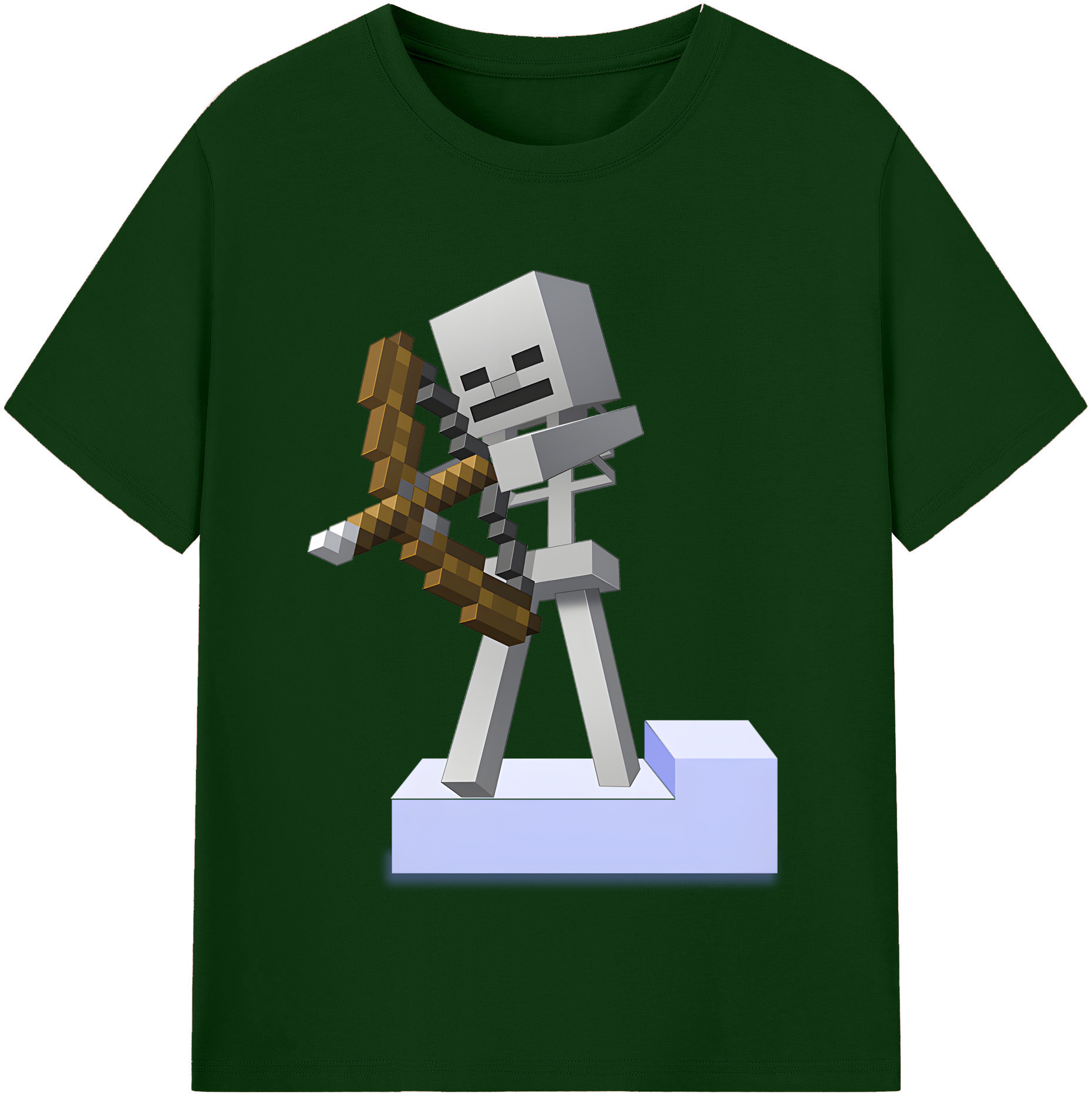 （画像用） マインクラフト ブロックの世界 Minecraft MC Block world 綿100％半袖Tシャツ（フロントプリント）